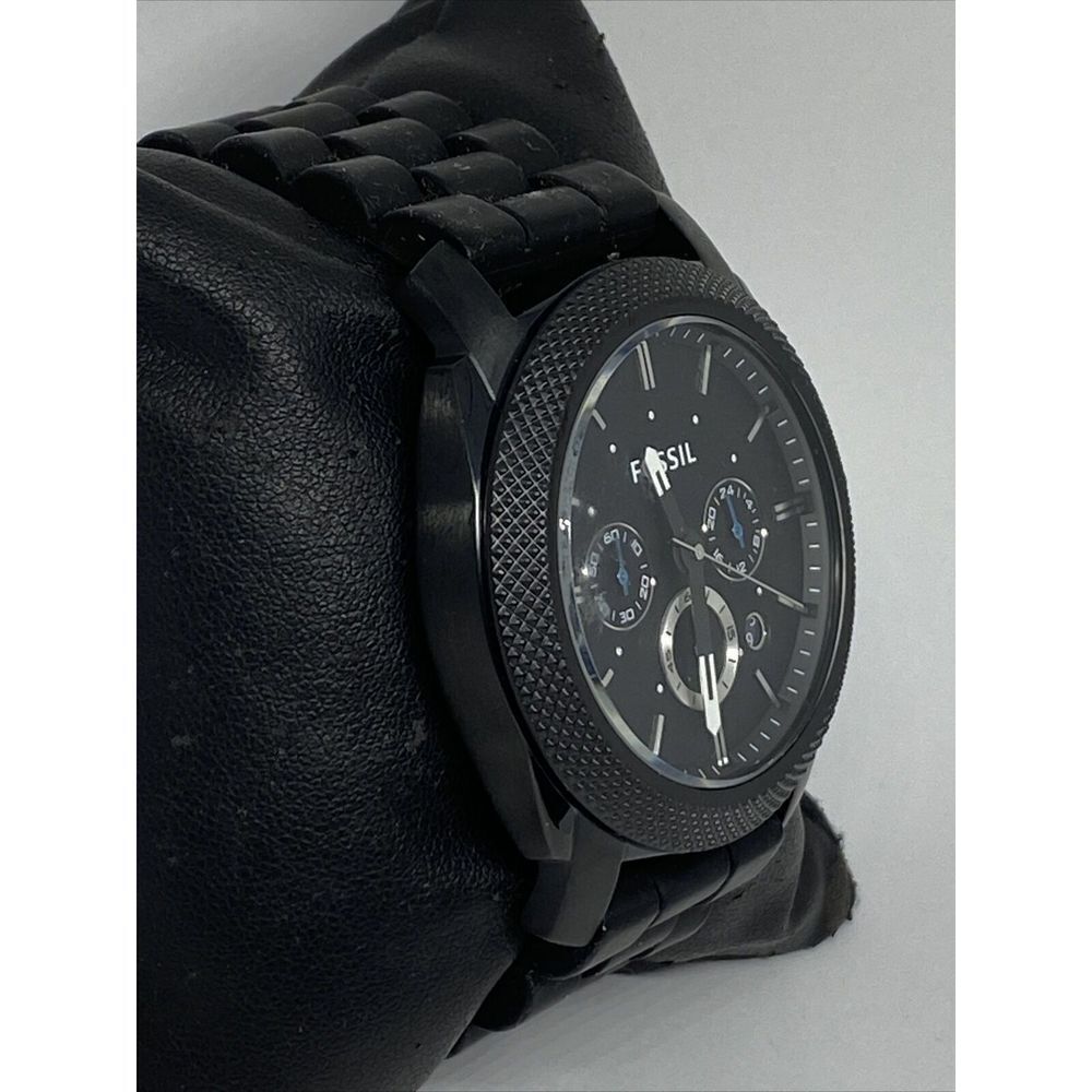 Fossil Machine FS5234 Men Black Resin Analog Black Dial Quartz Wrist Watch WO371 - Picture 5 of 12